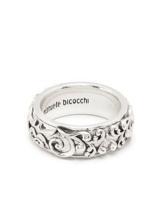 Emanuele Bicocchi White Large Arabesque Band Ring