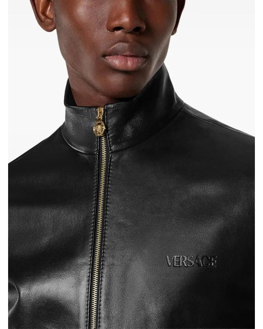 Versace Plongé Lederjacke in Black für Herren