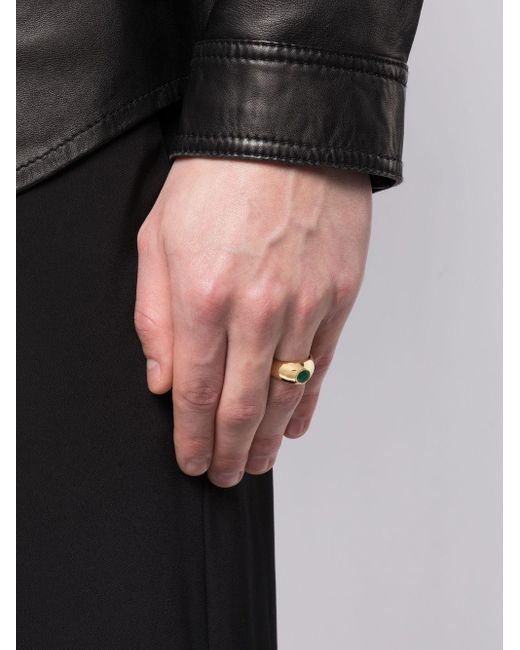 Shay Emerald Signet Ring In Black For Men Lyst