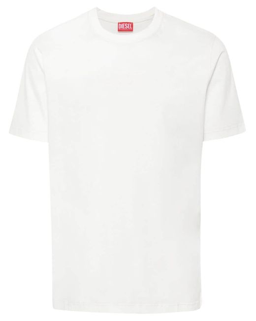 DIESEL White T-must-slits-n Cotton T-shirt for men