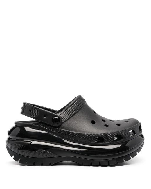 CROCSTM Black Perforated Platform Clogs