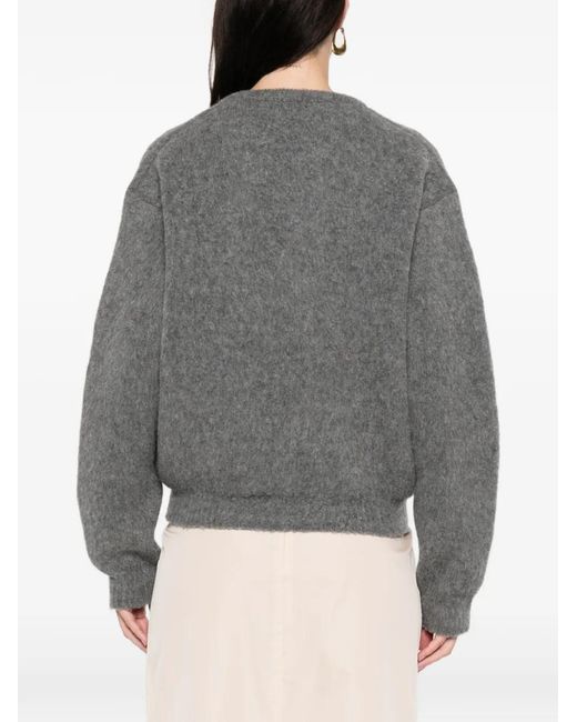 N°21 Gray Plunging V-Neck Sweater