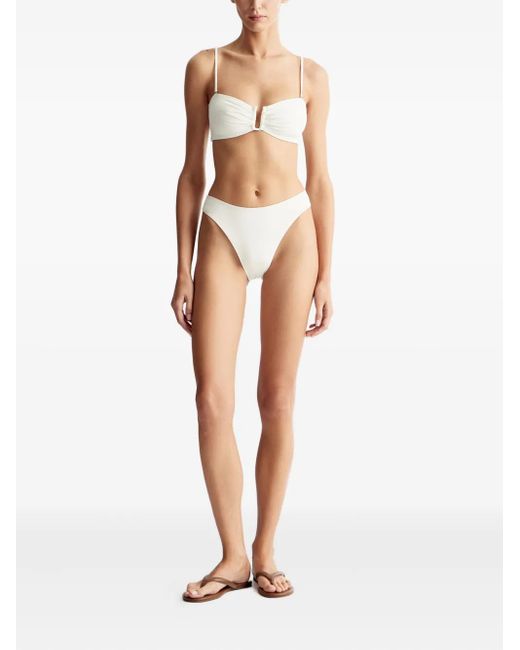 12 STOREEZ Natural Ruched Bikini Top
