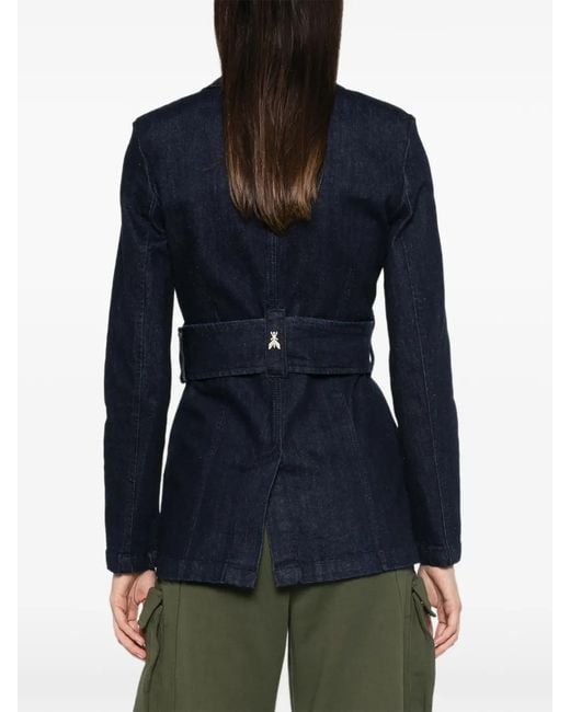 Patrizia Pepe Blue Belted Denim Blazer