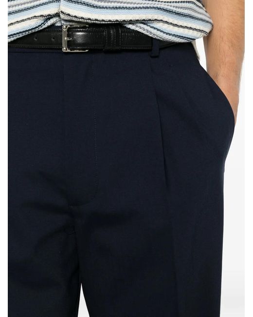 Amaranto Blue Pleated Trousers for men