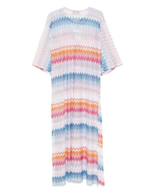 Missoni White Zigzag Lamé Maxi Dress