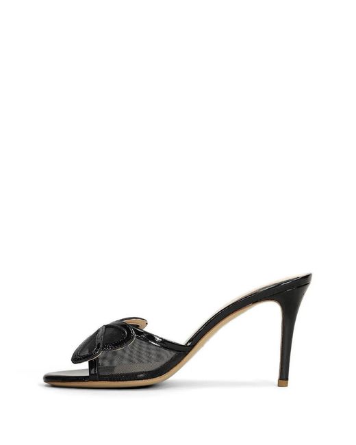 Fabio Rusconi Black Bow-Detail Mesh Mules