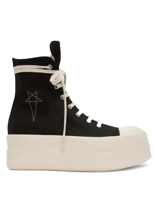 Rick Owens Black Double Bumper Platform Lace-Up Trainers for men
