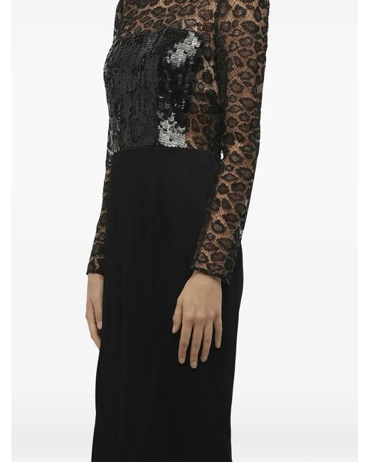 McQueen Black Sequin-Embellished Dress