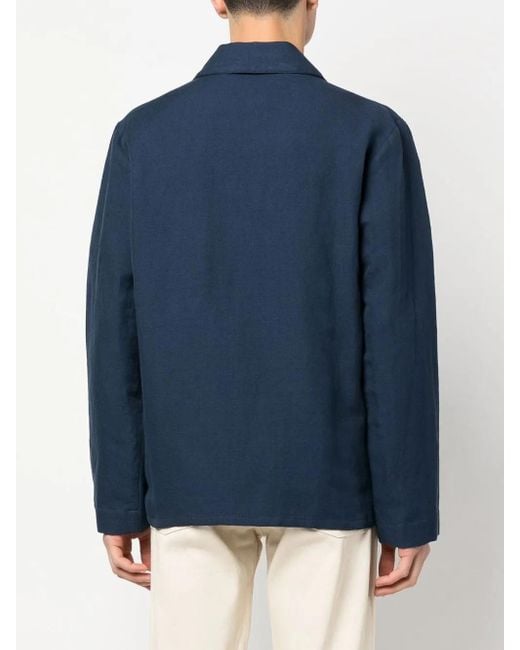 A.P.C. Blue Button-Up Jacket for men