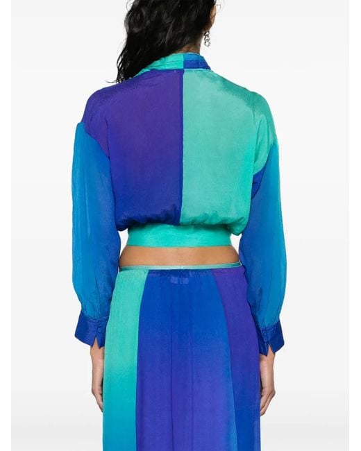 Forte_forte Blue Ombré-Effect Silk Blouse