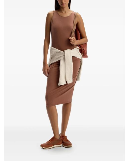 12 STOREEZ Brown Stretch Pencil Skirt