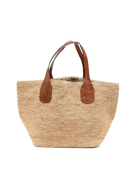 IBELIV Natural Tokyo Ii Raffia Handle Tote Bag