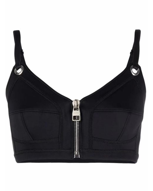 Top corto con cremallera Alexander McQueen de color Black