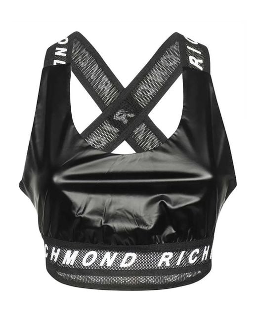 John Richmond テクニカルファブリック トップ Black