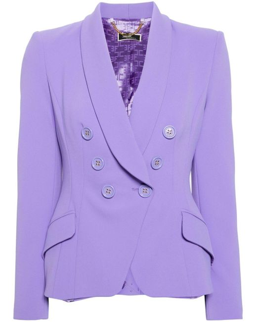 Blazer con doble botonadura Elisabetta Franchi de color Purple