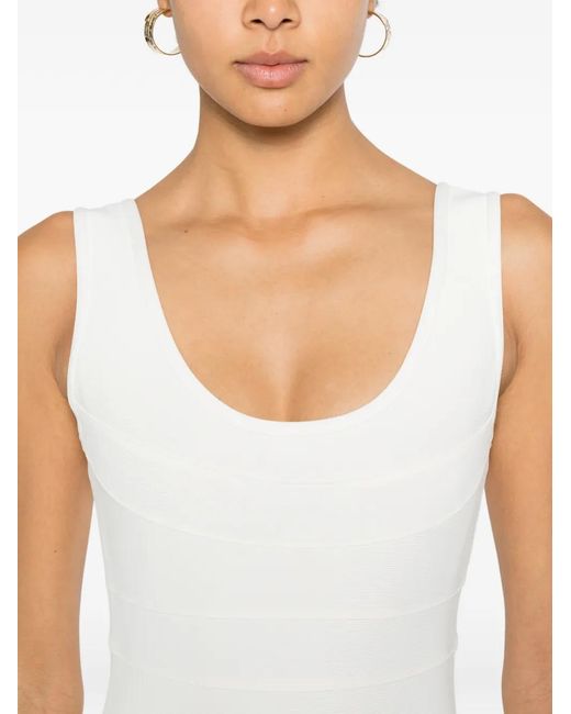 Hervé Léger White Amara Mini Dress