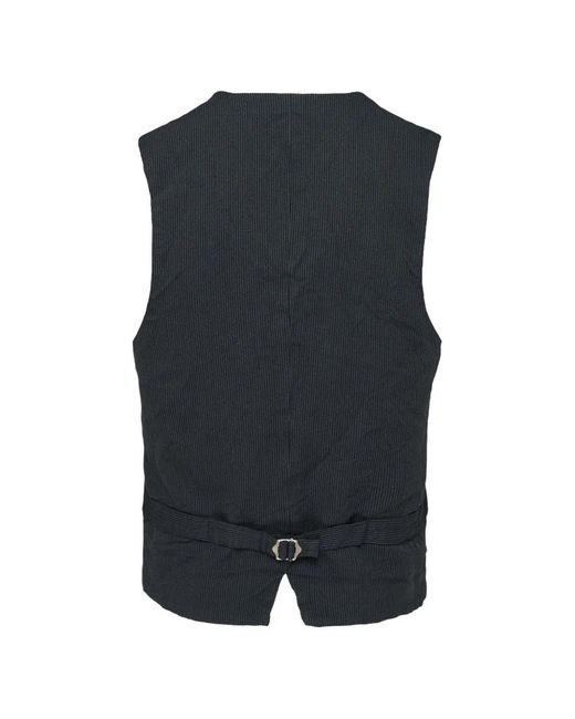 Junya Watanabe Blue Patchwork V-Neck Vest for men