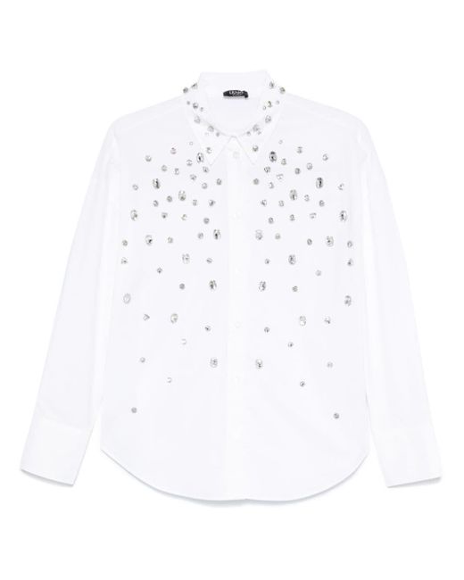 Liu Jo White Rhinestone-Embellished Shirt