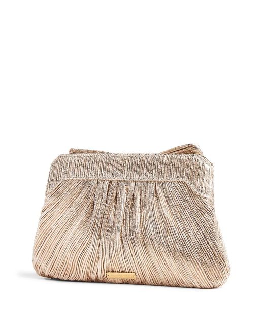 Loeffler Randall Natural Rayne Plissé-Effect Clutch Bag