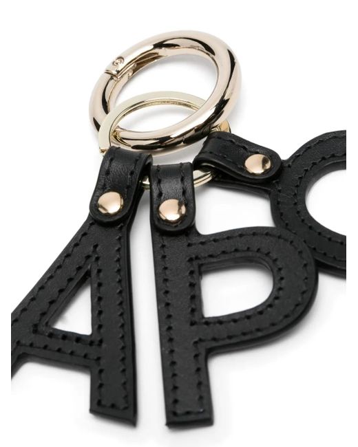 A.P.C. Black Logo-Lettering Keyring