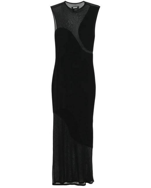 ROTATE BIRGER CHRISTENSEN Black Sheer Knit Maxi Dress