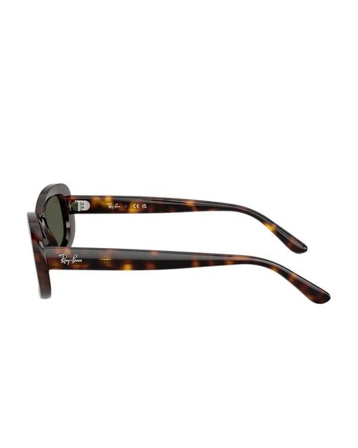 Ray-Ban Green Havana Oval-Frame Sunglasses