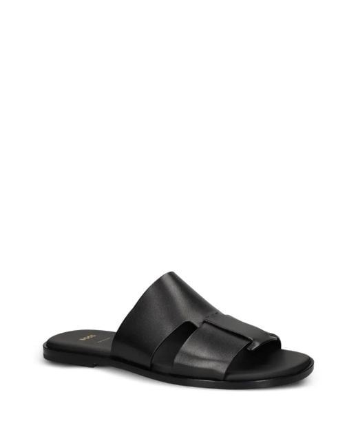 Boss Black Leather Sandals for men