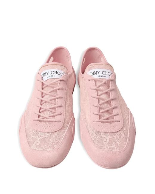 Jimmy Choo Pink Lace Sunny Sneakers