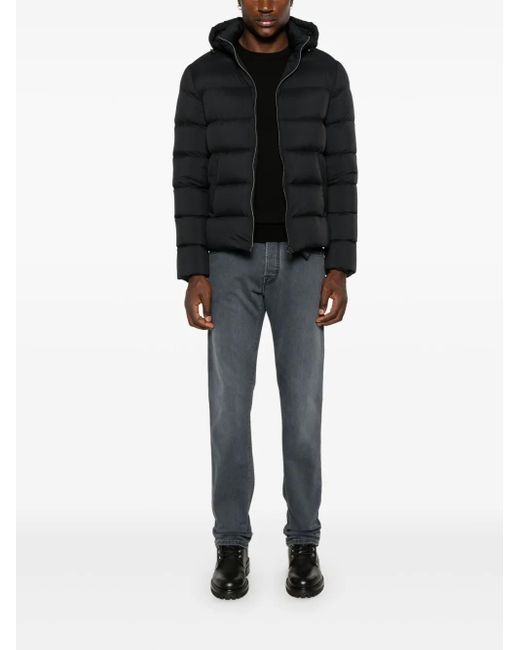 Herno Black Quilted Polyester Outerwear Jacket for men