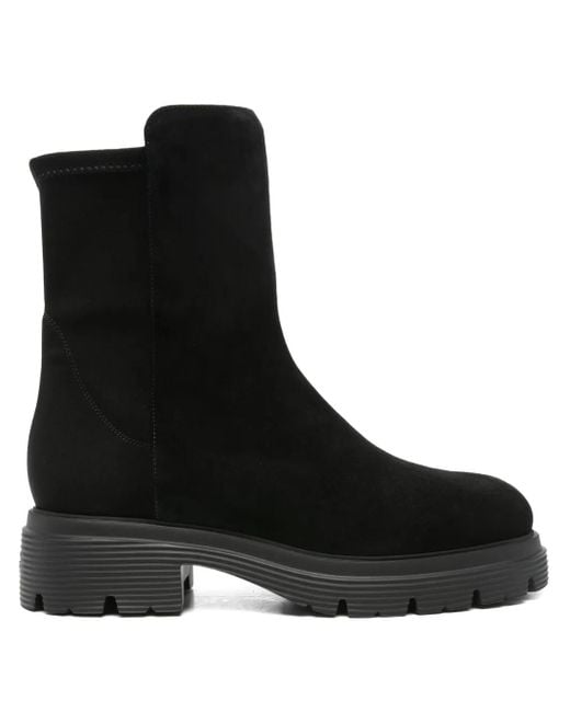 Stuart Weitzman Black Leather Ankle Boots