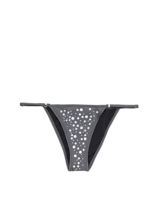 GIMAGUAS Gray Gaia Crystal-Embellished Bikini Bottoms