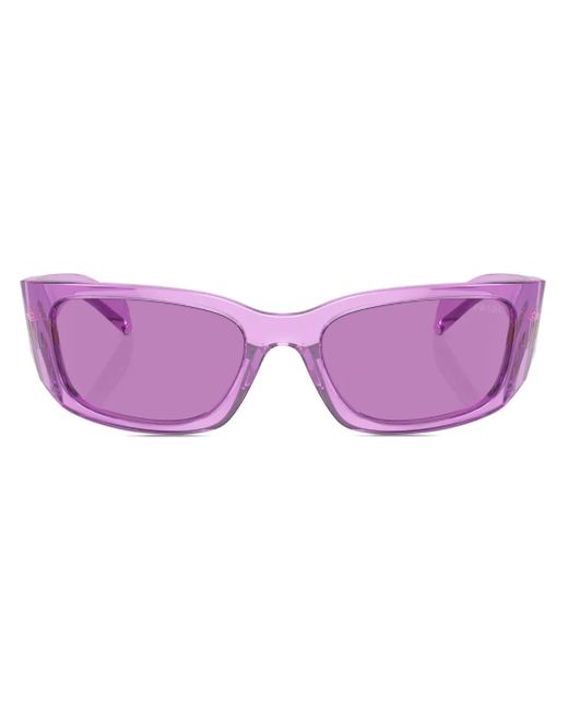 Prada Purple Prada Pr A14S Oval Frame Sunglasses