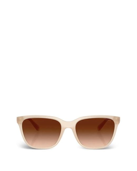 COACH White Logo-Detail Rectangle-Frame Sunglasses
