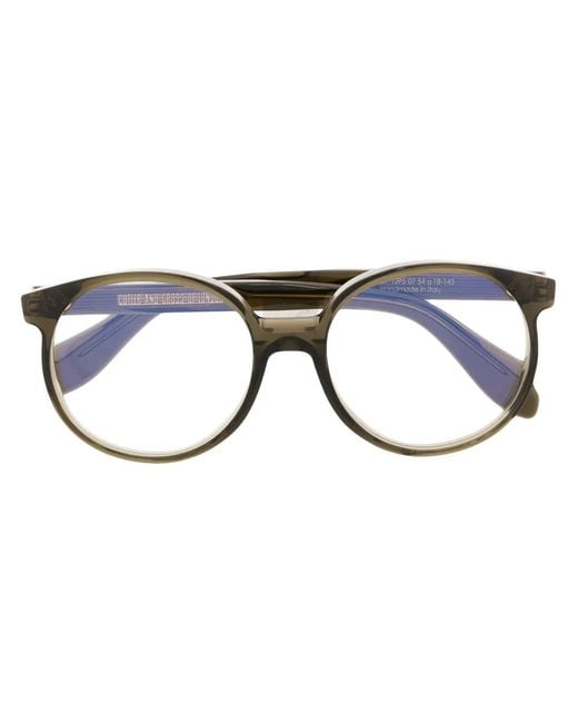 Cutler & Gross Blue Translucent-Design Round-Frame Glasses