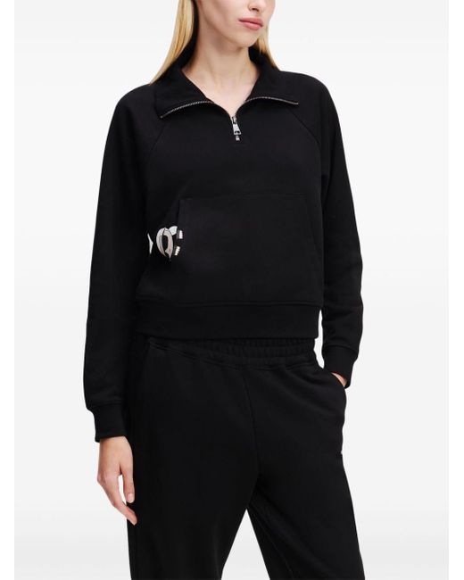 Karl Lagerfeld Ikon PeakABoo HalfZip Sweatshirt in Black Lyst