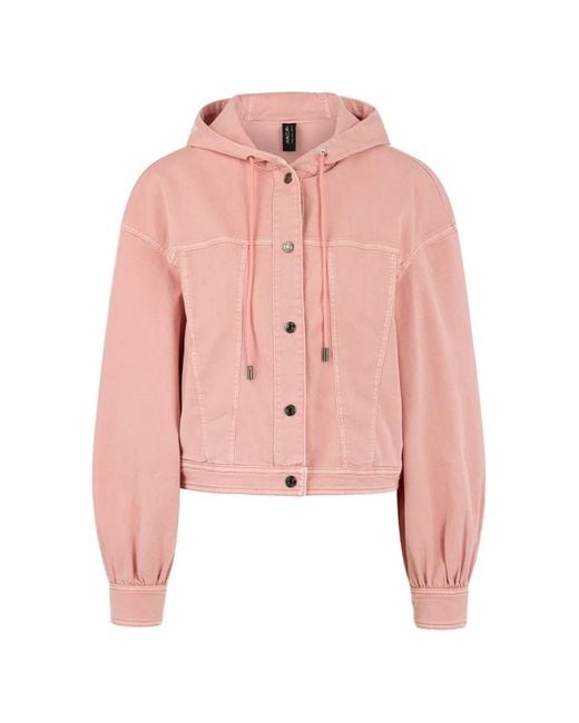 Marc Cain Pink Veste En Jean À Capuche