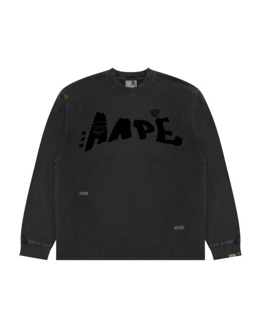 Aape By A Bathing Ape Black Logo-Print Sweatshirt for men