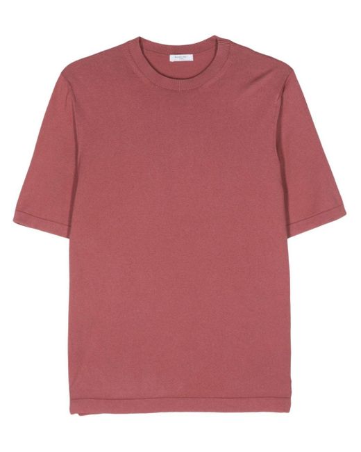 T-shirt a maglia fine di Boglioli in Pink da Uomo