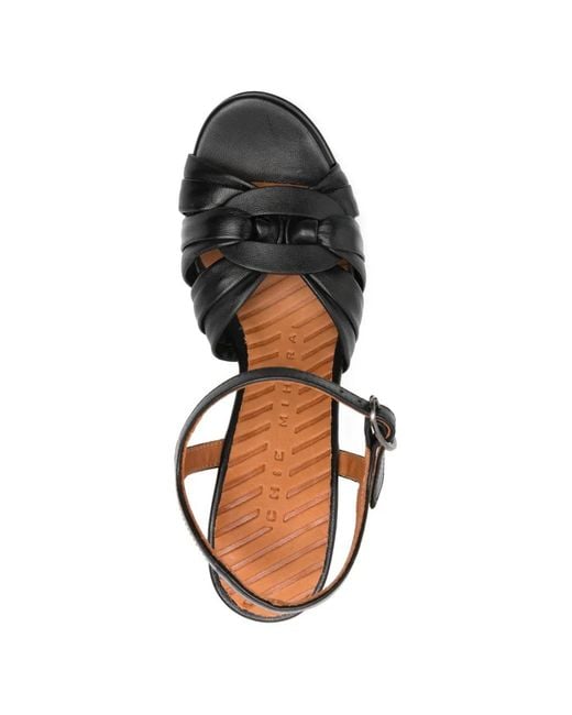 Chie Mihara Black Cabeit Platform Heeled Sandals