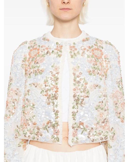 Needle & Thread White Baroque-Floral Jacket