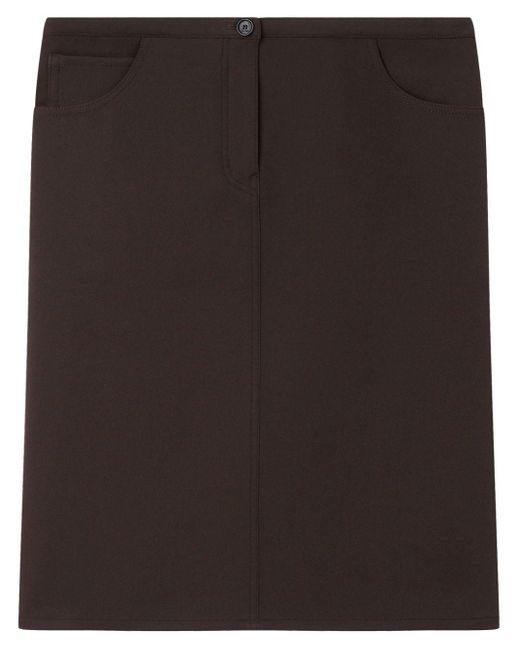 Courreges Black Low-waist Midi Skirt