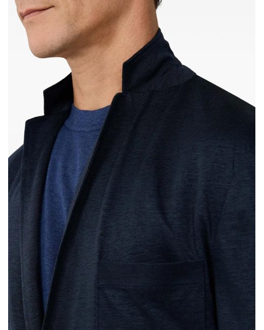 Hackett Blue Notch-Lapel Patch-Pocket Blazer for men