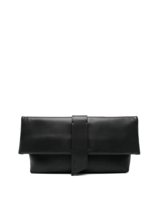 Emporio Armani Black Folded Leather Clutch Bag