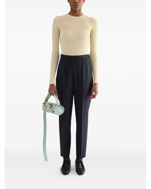 Jil Sander White Ribbed Sweatshirt