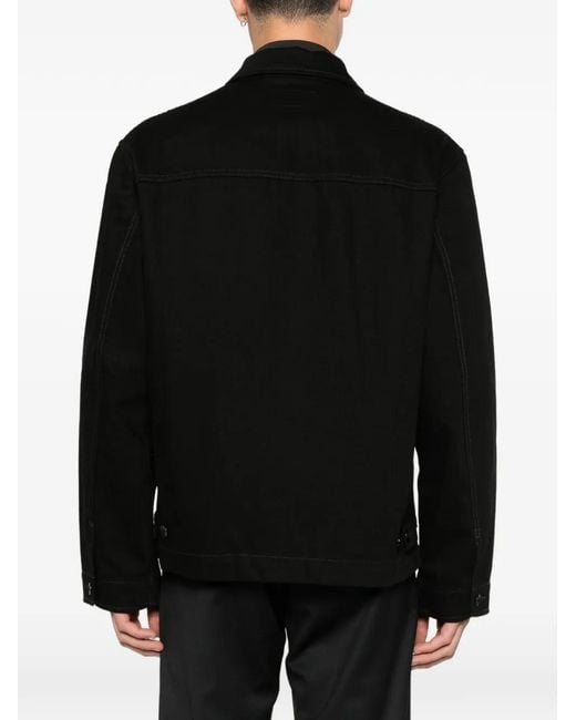 Lemaire Black Pocket Button Overshirt