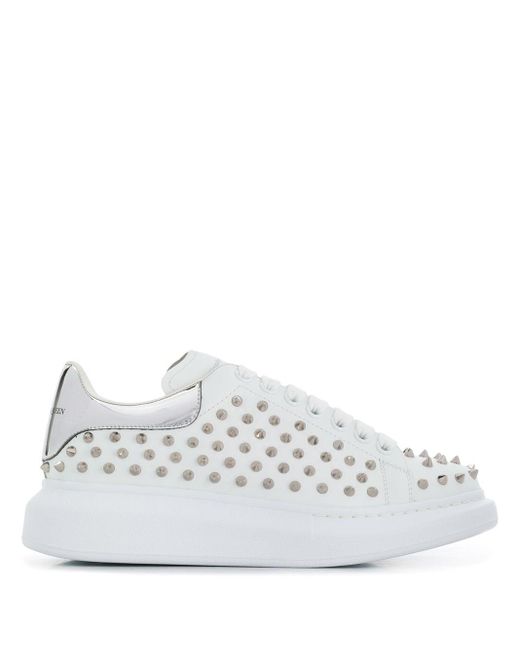 Alexander McQueen White Spike Studded Sneakers