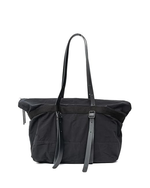 The Viridi-anne Black Buckle-Detail Tote Bag for men