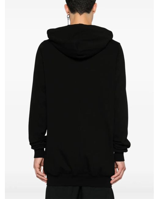 Rick Owens Black Slouchy Drawstring Hoodie For for men