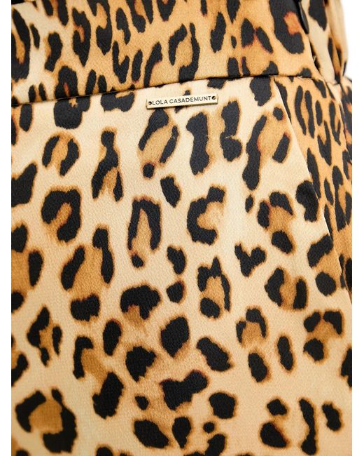 Lola Casademunt Natural Leopard-Print Wide-Leg Trousers